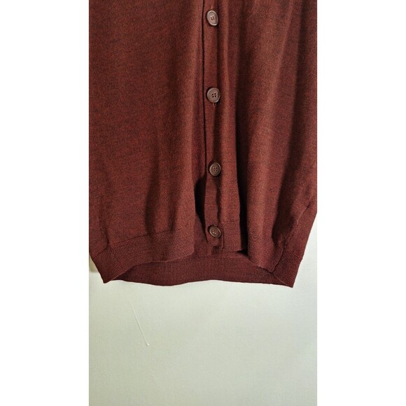 ASOS Embroidered 100% Merino Wool Cardigan Sweater Men Med. Preppy Nerdy Office - Picture 6 of 8